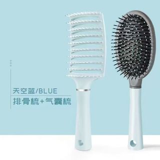 夕纪 蓬松头发按摩梳造型 气囊梳+排骨梳 樱花粉
