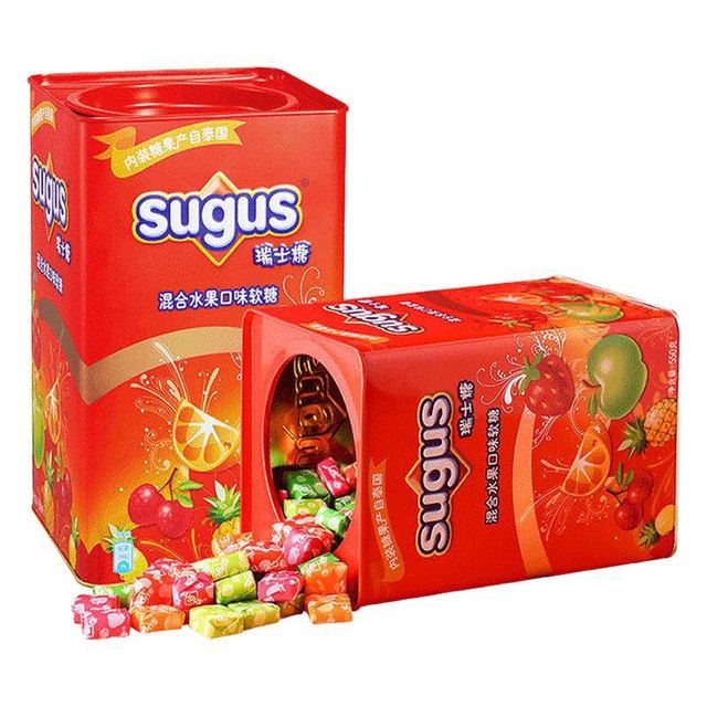 今日必买：瑞士糖 水果软糖混合口味 550g 新年铁罐装