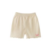 JELLYBABY女童裤子2025夏季童装纯色百搭宝宝短裤儿童打底裤 杏色 140