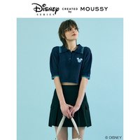 MOUSSY 夏季新品迪士尼联名刺绣POLO针织上衣女010HSL70-0100