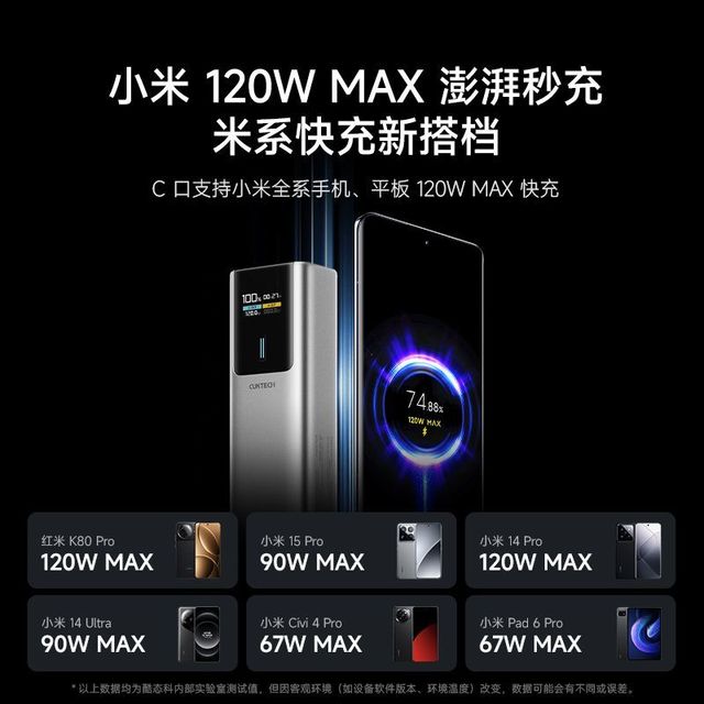 酷态科 150W快充 移动电源