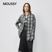 MOUSSY 秋季新品盐系男友风撞色格纹宽松衬衫女028IAA30-1531