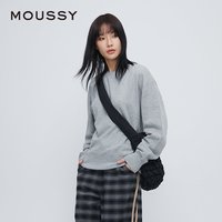 MOUSSY 冬季新品休闲风做脏开裂印花圆领卫衣女028HAA90-2851