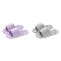 杜晨买一送一浴室凉拖鞋女士夏季漏水防滑速干洗澡eva防臭拖鞋男 紫色+灰色 36-37 女+42-43男