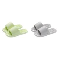 杜晨买一送一浴室凉拖鞋女士夏季漏水防滑速干洗澡eva防臭拖鞋男 绿色+灰色 38-39 女+44-45男
