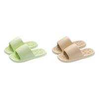 杜晨买一送一浴室凉拖鞋女士夏季漏水防滑速干洗澡eva防臭拖鞋男 绿色+卡其 38-39 女+44-45男