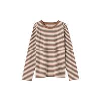無印良品 MUJI女式 天竺编织长袖T恤上衣打底衫