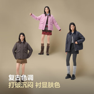 波司登（BOSIDENG）202590绒羽绒服短款女款巴恩风时尚潮流保暖外套B250245352 玫瑰木粉1875 S 160/84A