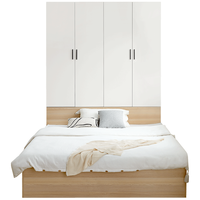 全友（QUANU）储物收纳榻榻米多功能小户型床柜一体带衣柜地台组合床600653 1.5m榻榻米+四门衣柜