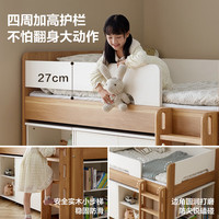 全友 1.2m半高储物床+储柜A+B+C 实木多功能床