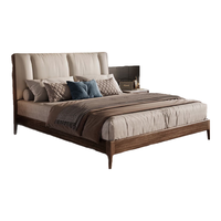 顾家木艺 顾家家居全实木床 新中式主卧乌金木软靠生态真皮双人大床 PT8078B 单床