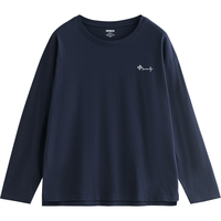 初语纯棉打底上衣女2024年秋季四叶草字母印花百搭T恤 宝蓝-字母图案 M