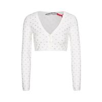 alexanderwang ALEXANDER WANG 亚历山大王 女式气质短款亮钻V领长袖开衫