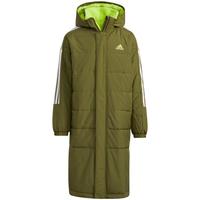 adidas 休闲时尚保暖连帽长款运动棉服儿童款