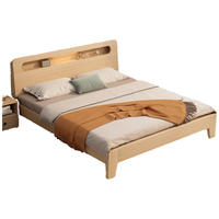 唐辑 实木床 卧室家用小户型出租房框架床1.5米 单床