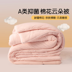 水星家纺 出品百丽丝A类抗菌棉花被春秋被 单双人宿舍被子被芯 A类&不易板结 棉花抗菌冬厚被 奶油粉