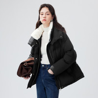 秋水伊人时尚大翻领保暖加厚羽绒服2026春季90白鸭绒休闲外套 S