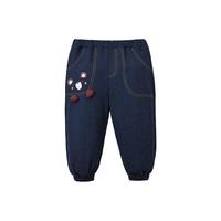 丽婴房儿童小熊牛仔裤男童女童裤子2025休闲裤长裤 藏青色 110 cm