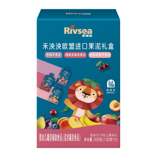 禾泱泱 欧盟进口果泥礼盒300g宝宝果泥辅食婴幼儿水果泥早餐搭档6月+