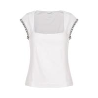 ZARA 【休闲时尚】女式舒适含棉日常百搭连肩袖方领短袖T恤