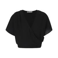 ZARA 女式V领宽松高级优雅气质显瘦设计围裹式插肩袖T恤