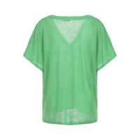 Massimo Dutti 【纯亚麻】女式极简纯色软舒适透气性感纯欲大V领简约短袖T恤