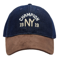 会员专享：Champion 冠军秋季美式潮牌弯檐棒球帽男刺绣显瘦鸭舌帽女遮阳 深蓝 均码