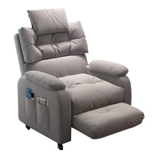 移动端、京东百亿补贴：奕华盛 电竞椅 单人懒人沙发 高级灰  单椅 科技布