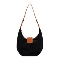 potomac水洗尼龙包HOBO包单肩斜跨通勤女包托特包真皮拼接腋下包