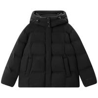 太平鸟巧克力多格puff羽绒服女25年冬装加厚中长款外套黑色M