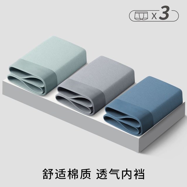 移动端：帕兰朵 男士纯棉内裤平角舒适四角裤头男生运动短裤头抗菌4