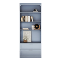 星都家用钢制书柜储物柜一体落地收纳柜儿童书架客厅置物柜80cm双抽