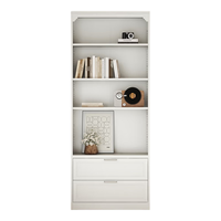 星都家用钢制书柜储物柜一体落地收纳柜儿童书架客厅置物柜80cm双抽