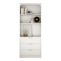 星都家用钢制书柜储物柜一体落地收纳柜儿童书架客厅置物柜80cm三抽