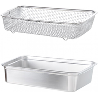 霜山 304不锈钢洗菜盆沥水篮大单槽深型盆中盆大号方形碗碟沥水架 备菜盆+沥水篮