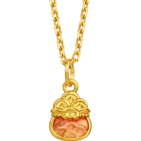 周生生聚财福袋黄金吊坠 足金薄荷挂坠不含项链 96217P计价 0.5克