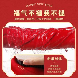 马卡乐女童红色加绒卫衣秋冬2026儿童新年连帽上衣中小童拜年服