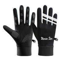 回力骑行手套男女冬季加绒加厚保暖户外骑车防滑手套圣诞新年元旦 黑色