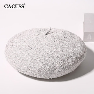 CACUSS贝雷帽女款小香风优雅显脸小画家帽秋冬季珍珠南瓜帽子LM230252  均码 适合头围56-59cm