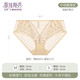夏娃秘语 女生性感蕾丝三角短裤 米白 (款） 1条 M
