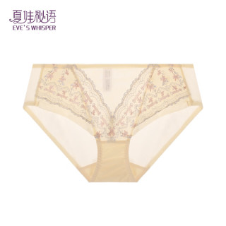 夏娃秘语 女生纯棉蕾丝内裤 米白 (款） 1条 M