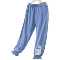 迪士尼女童裤子儿童天丝牛仔裤薄款冰雪防蚊裤宝宝洋气外穿夏装 C款 深 97248-1 150