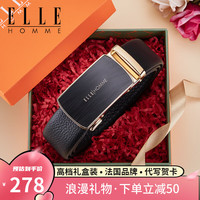 ELLE HOMME 法国品牌男士皮带男自动扣真皮腰带牛皮裤带