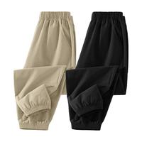 真维斯童装女童运动裤夏款儿童夏季薄款速干防蚊裤女大童冰丝裤子 【两件装更优惠】卡其/J纯色-黑/J纯色