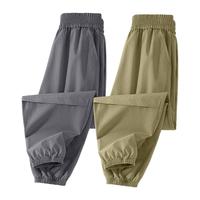 真维斯童装女童运动裤夏款儿童夏季薄款速干防蚊裤女大童冰丝裤子 【春秋卫裤2件装】灰/J纯色-粉/J纯色