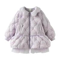 【抗菌绒】戴维贝拉女童中长款羽绒服2025冬季中大童网纱外套