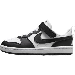 NIKE 女鞋户外儿童鞋运动鞋经典黑白熊猫魔术贴学步板鞋 DV5457-131 28