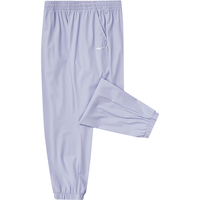 鸿星尔克(ERKE)童装男女中大童运动裤儿童夏季针织防晒九分裤如梦紫150