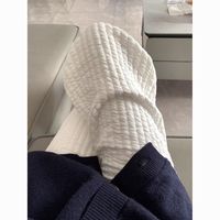 白色阔腿裤子女秋冬季高腰宽松竖条纹休闲百搭慵懒直筒裤女潮