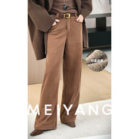 美洋(MEIYANG)焦糖牛仔裤 秋冬神搭配 抓绒保暖直筒【大60】显瘦宽松冬季新款 咖色(常规版)